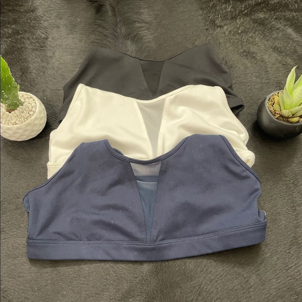 Mesh Black, White, & Blue Gap Fit Sports Bras (NWT)
